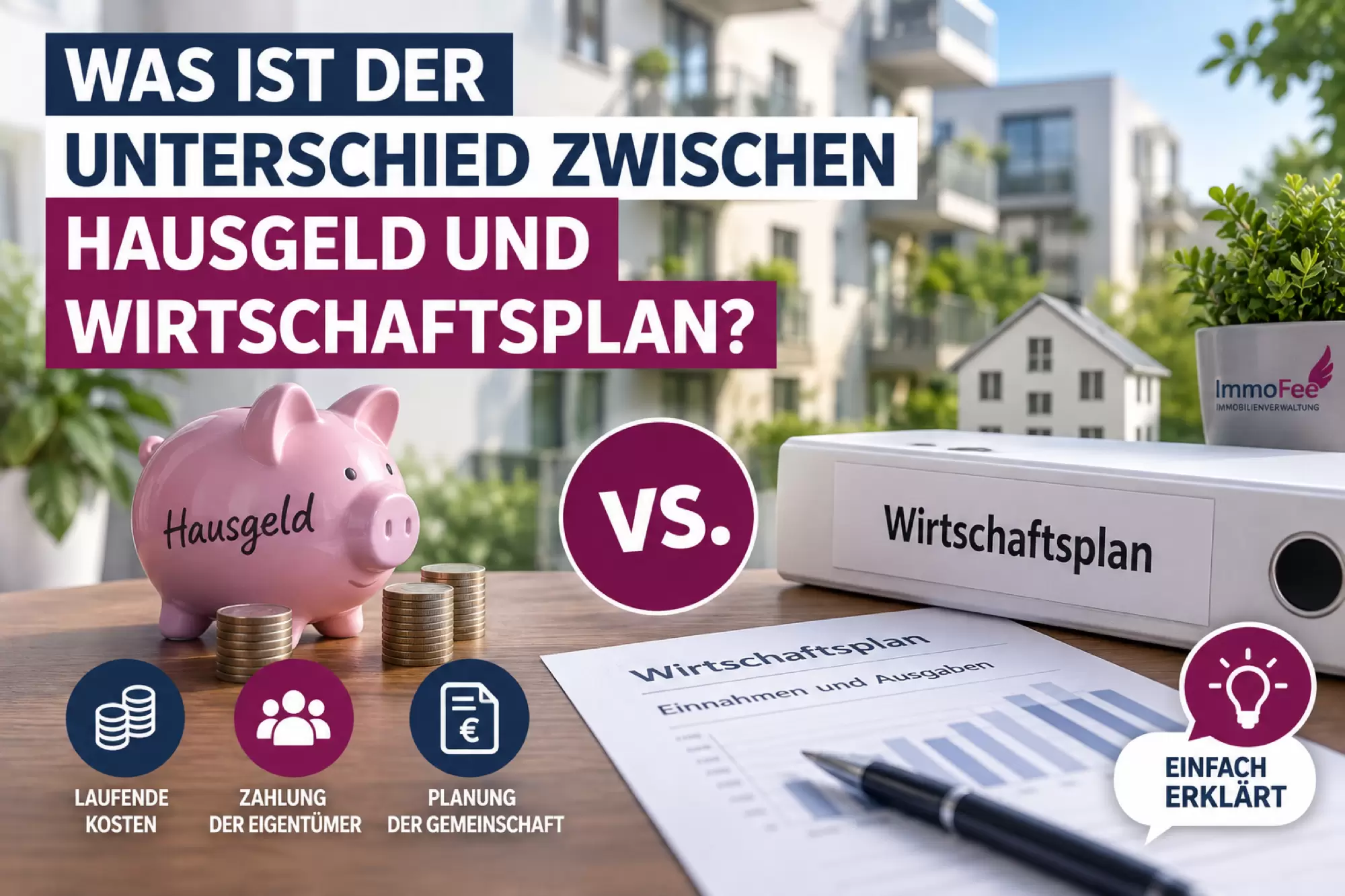 Was ist der Unterschied zwischen Hausgeld und Wirtschaftsplan?